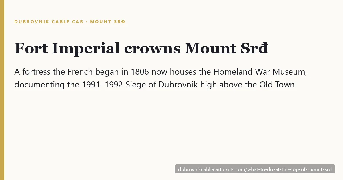 What to do at the top of Mount Srđ — Fort Imperial, the Homeland War Museum and the panorama terrace above Dubrovnik, Croatia